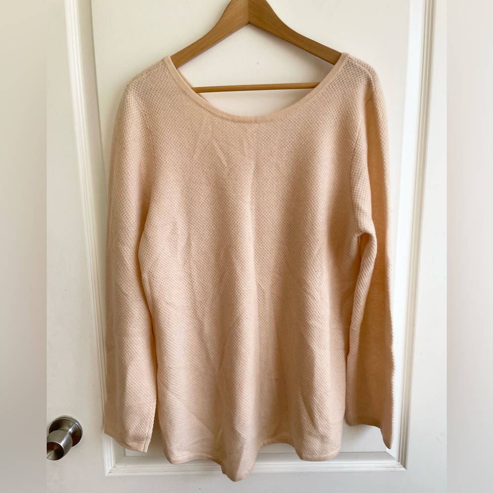 Garnet Hill Asymmetrical Cream Cashmere Sweater
